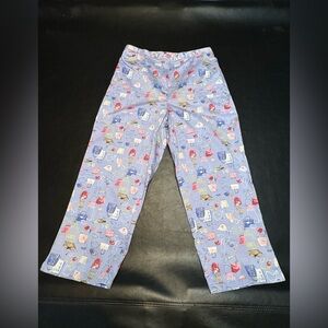 Southern Lady Blue Ankle Cropped Pants with Feminine Print size 12